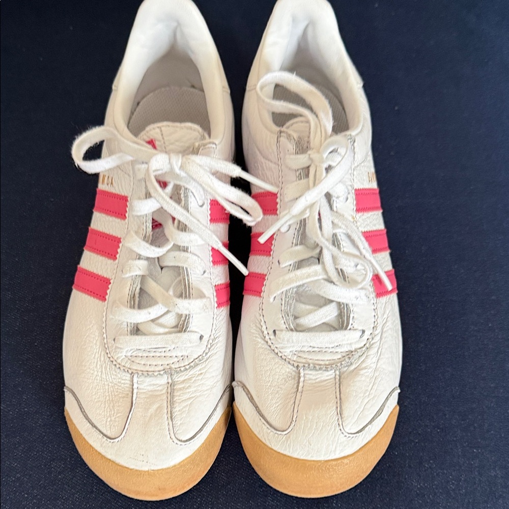 adidas Kids Sneakers White with Pink Stripes